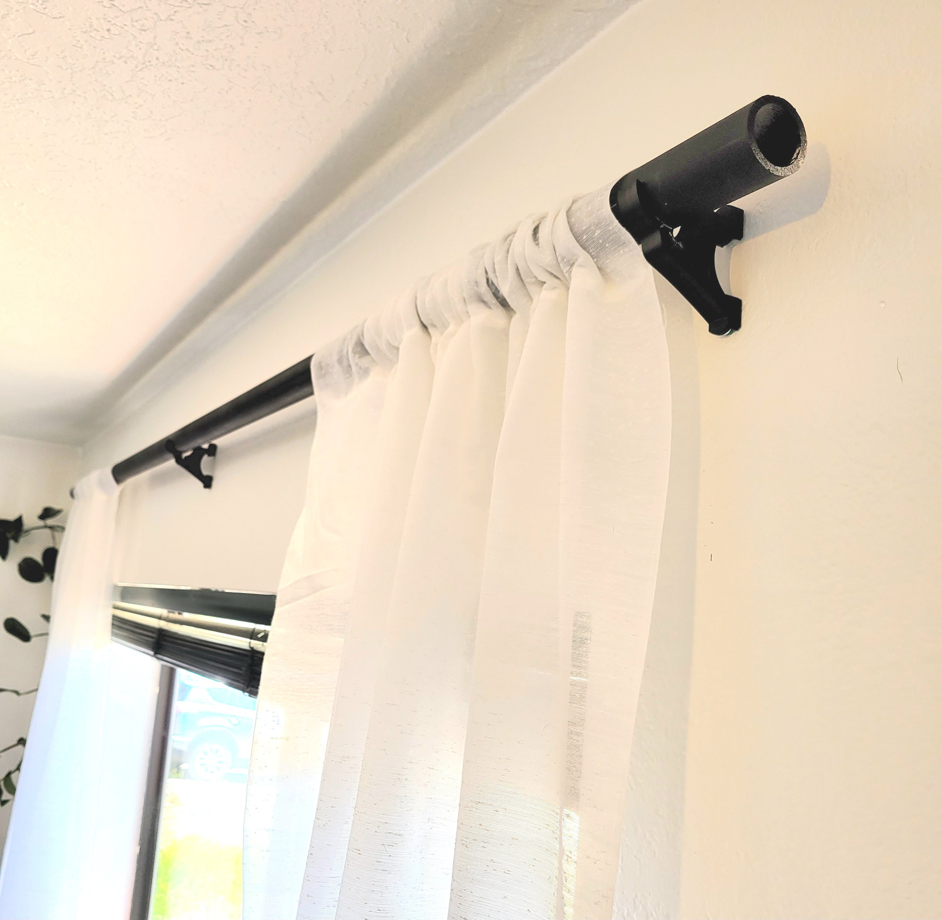 No Drill Curtain Rod Curtain Rod Holders Brackets Black Heavy Duty Curtain  Rod Hooks For Drapes Decorative Rod Brackets Hanger Fit Curtain Rod Bracket, image size:3000x2930