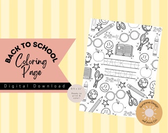 Back to School Coloring Page | Back to School Activity | First Day of School