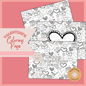 Valentine&#39;s Day Coloring Pages | Happy Valentine&#39;s Day Coloring Pages | Valentines Class Party | Valentines Printable | Valentines Activity