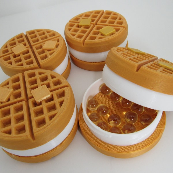 Waffle Pill Container, Pill Case, Jewelry Container