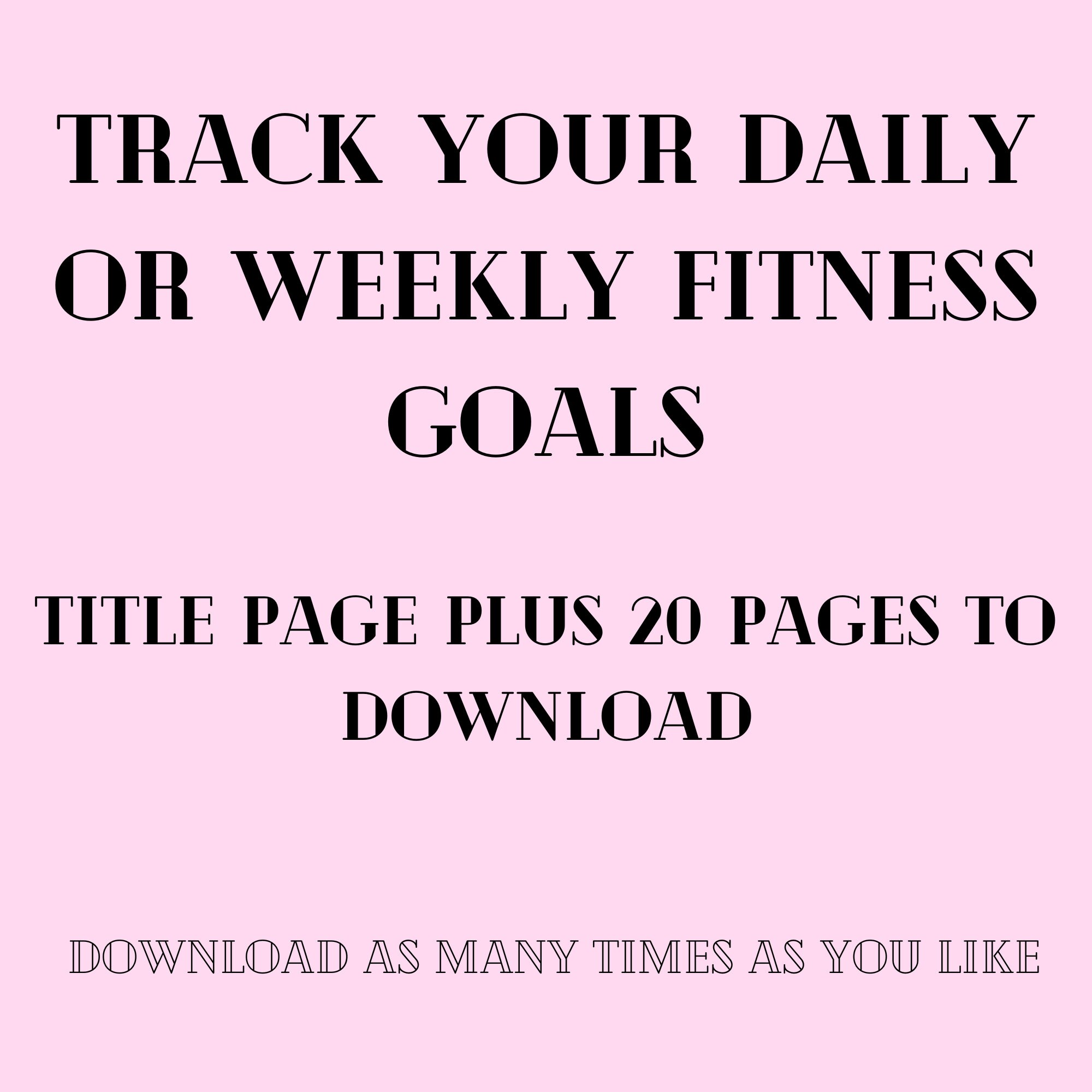 Exercise Journal Printable Workout Tracker Daily Exercise Log Training