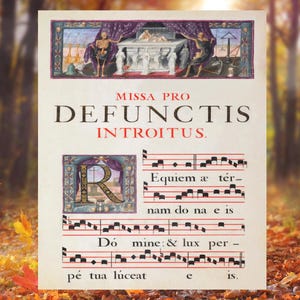Gregorian Chant Requiem Aeternum Art Print | Catholic Art Print | Traditional Catholic Art for All Souls Day; Catholic Halloween