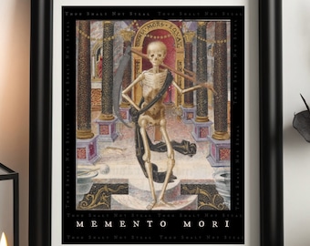 Hallowtide Memento Mori Wandkunst für Allerseelen; Dia de los Muertos Altar für katholisches Halloween