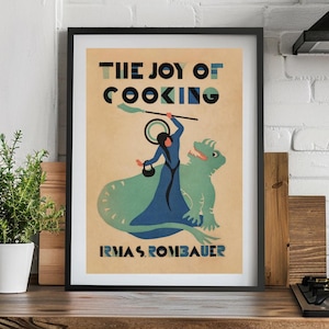 Vintage art print of Saint Martha slaying a dragon from the 1931 Joy of Cooking first edition cover