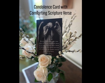 Condolence Gift Greeting Card | Christian Greeting Card | Comforting Catholic Card with Scripture Verse for Loss of Loved One