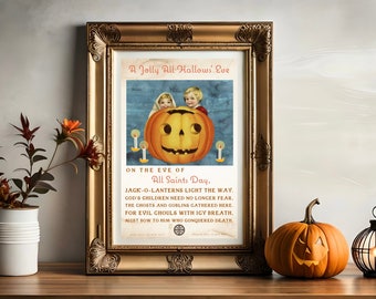 Vintage Catholic Halloween Wall Art Poster for All Hallows’ Eve