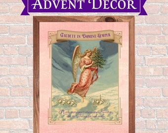 Vintage Advent Christmas Print | Catholic Art Print | Gaudete Sunday Decor