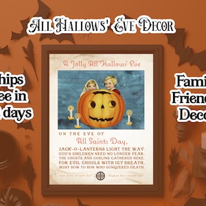 Vintage Catholic Halloween Wall Art Poster for All Hallows’ Eve