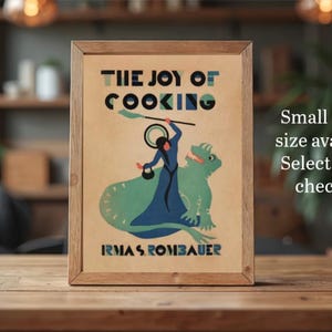 Vintage art print of Saint Martha slaying a dragon from the 1931 Joy of Cooking first edition cover. Small accent size available. Select 5x7 at checkout.