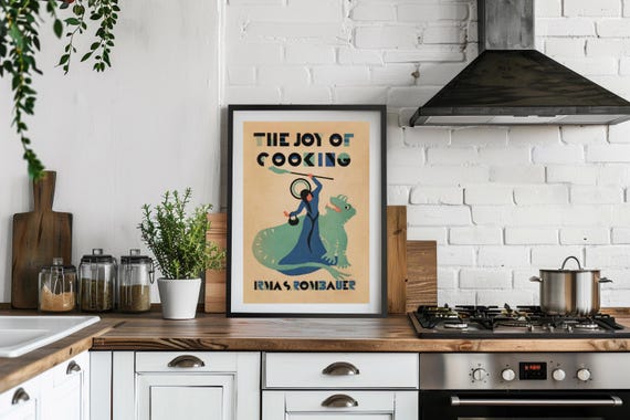 St. Martha Slaying the Dragon Art Print | Vintage Catholic Art Print | 1931 Joy of Cooking Cover – Vintage Catholic Kitchen Wall Decor