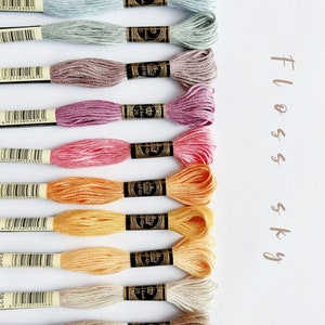 Six Strand Embroidery Threads || 12 Skeins || Palette Colour Pack || Use DMC Code || 100% Cotton Floss