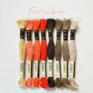 Festive Bake Stickgarn Palette: 100% Baumwolle, 8 Stränge