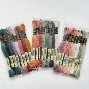 Six Strand Embroidery Threads, 8 Skeins Floss, NEW Palette Colour Pack, Use DMC Code, 100% Cotton Floss, Embroidery for Beginners