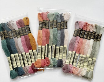 Six Strand Embroidery Threads, 8 Skeins Floss, NEW Palette Colour Pack, Use DMC Code, 100% Cotton Floss, Embroidery for Beginners