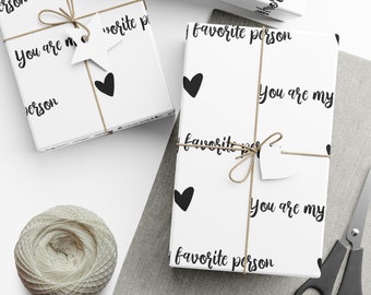 Papel de regalo "Eres mi persona favorita", papel de regalo romántico, papel de regalo bonito, papel de regalo de amor, papel de regalo de aniversario, papel de regalo de San Valentín