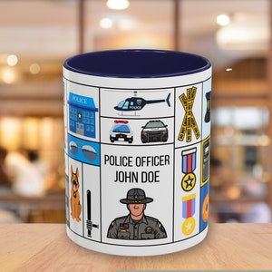 Personalized Police Mug, Custom Name Police Officer Gift, Law Enforcement Appreciation, Unique Police Gifts, Coffee Cup for Cops