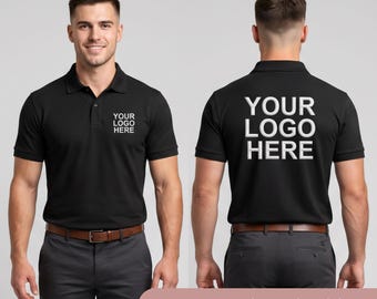 Camisa Polo Uniforme Empresarial com Logotipo Bordado Personalizado, Unissex, Frente e Verso, Ideal para Trabalho em Equipe.