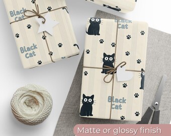 black-cat-wrapping-paper, cute-cat-gift-wrap-sheet, halloween-party-packaging, birthday-gift-wrap-for-cat-lovers, spooky-animal-wrap
