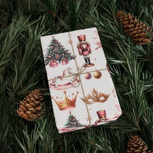 Delicate Nutcracker Gift Wrap, Elegant Christmas Wrapping Paper, Holiday Gift Wrap, Custom Nutcracker Design, Christmas Gift Stationery
