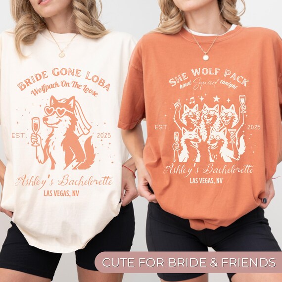 Bride Wolfpack Shirt, Personalized Bachelorette Party Tee, Custom Comfort Colors® Bride & Bridesmaid Shirt, Matching Bridal Party Tops
