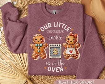Sudadera para anunciar el embarazo con galletas de jengibre, regalo divertido para parejas, sudadera con galletas de jengibre, regalos únicos para parejas