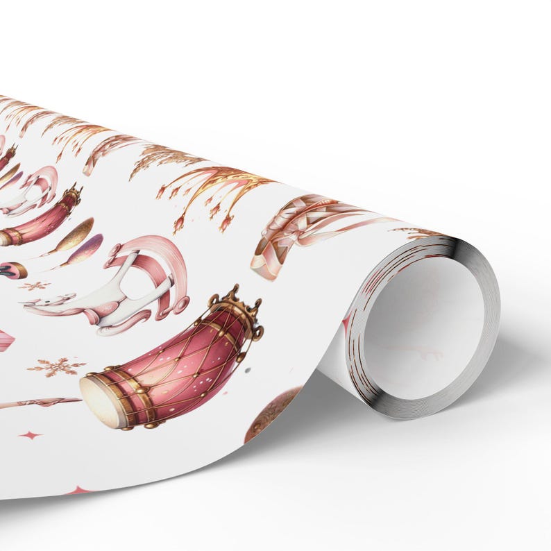 Delicate Nutcracker Gift Wrap, Elegant Christmas Wrapping Paper, Holiday Gift Wrap, Custom Nutcracker Design, Christmas Gift Stationery