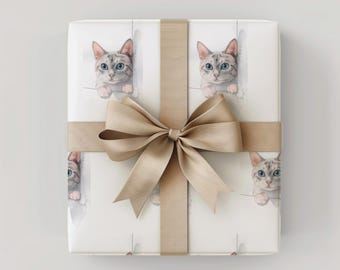 Adorable kitten gift wrap, cat-themed wrapping paper, cute feline wrapping, premium gift wrap for cat lovers, kitty-inspired wrapping paper