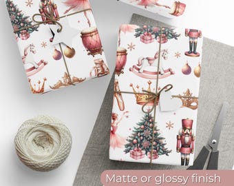 Nutcracker Wrapping Paper – Vintage Christmas Gift Wrap, Elegant Holiday Nutcracker Gift Wrap, Custom Christmas Wrapping Paper