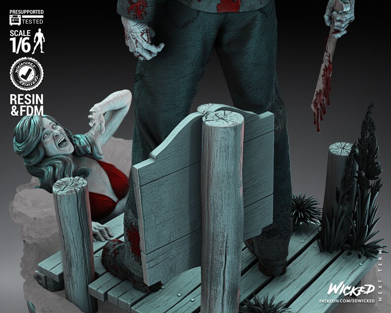 3d Printed Jason Statue Etsy