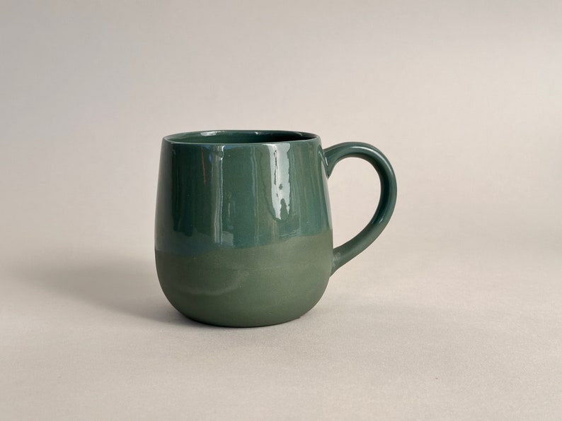 Porcelain Coffee Mug Handmade Porcelain Ceramic Mug Forest Green