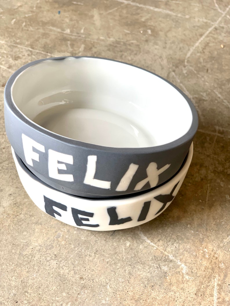 Handcrafted Personalized Porcelain Pet Bowl Made Just for Your Furry Friends image 1