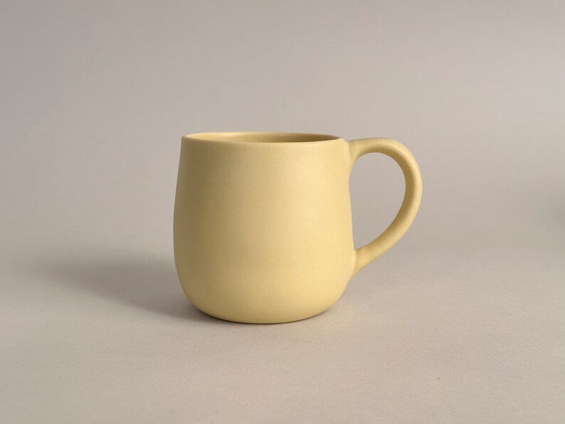 Porcelain Coffee Mug Handmade Porcelain Ceramic Mug Pastel Yellow