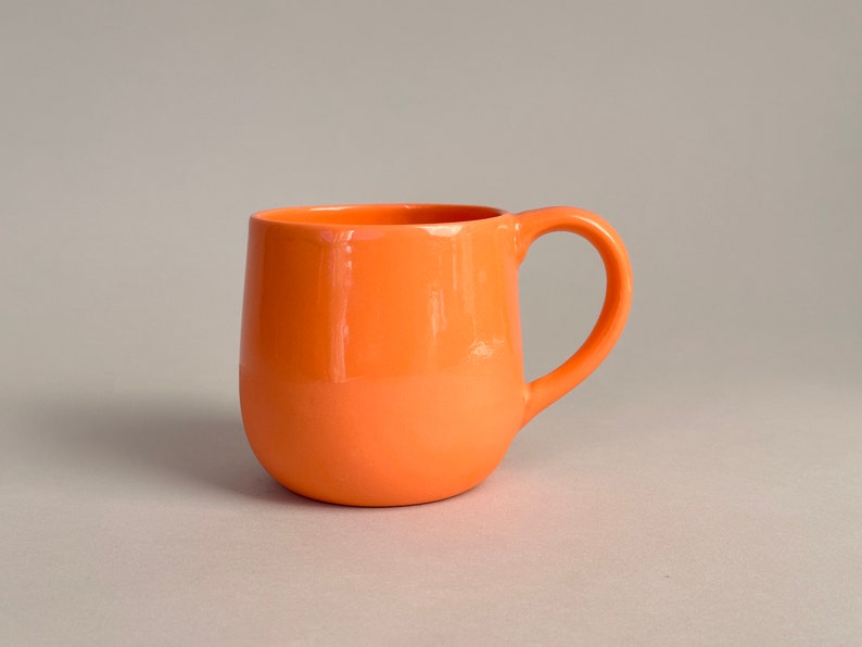 Porcelain Coffee Mug Handmade Porcelain Ceramic Mug Orange