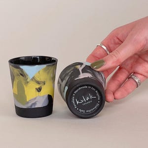Handmade Porcelain Shot Glasses - Artisan Cup for Espresso & Shots. Home Decor and Ceramic Gift.