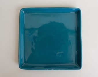 Handmade Square Plate - Jewelry Holder, Snack Dish, Dessert Plate