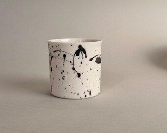 Abstract Design Cup - Handmade Porcelain Ceramic Drinkware for Coffee, Tea, Water