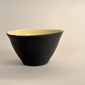 Handmade Triangle Bowl Unique Porcelain Ceramic Tableware Yellow