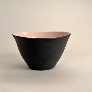 Handmade Triangle Bowl Unique Porcelain Ceramic Tableware Pink