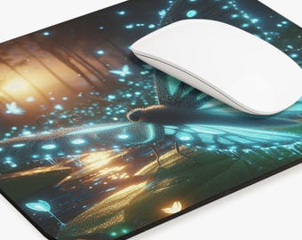 Magical Butterfly Mouse Pad: Enchanted Glowing Desk Accessory
