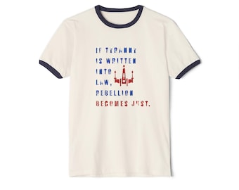 Camiseta unisex de algodón con mensaje rebelde.