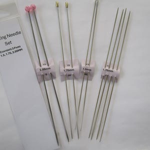 Dollhouse Knitting Needles Set: Thin Steel Needles for Doll Clothes image 1