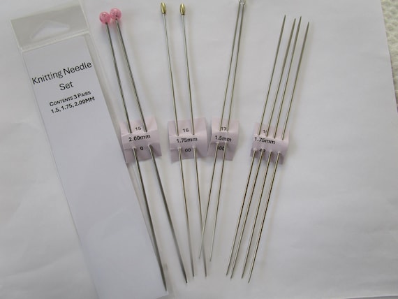 Dollhouse Knitting Needles Set: Thin Steel Needles for Doll Clothes
