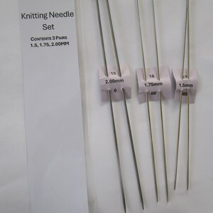 Dollhouse Knitting Needles Set: Thin Steel Needles for Doll Clothes image 3