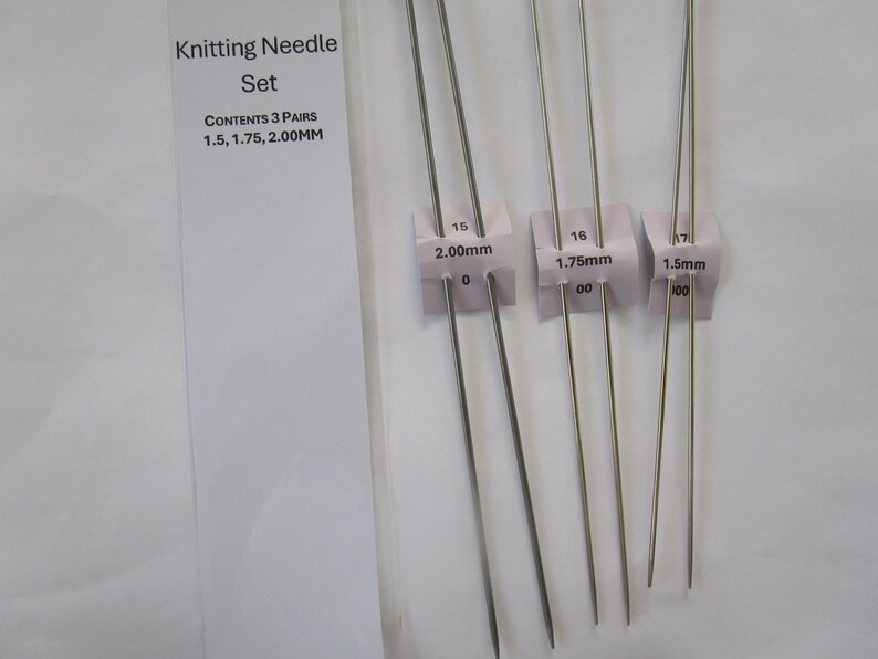 Dollhouse Knitting Needles Set: Thin Steel Needles for Doll Clothes image 3