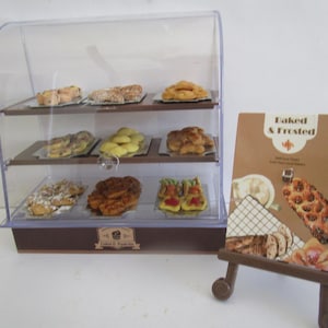 1:12 scale bakery counter with all contents shown