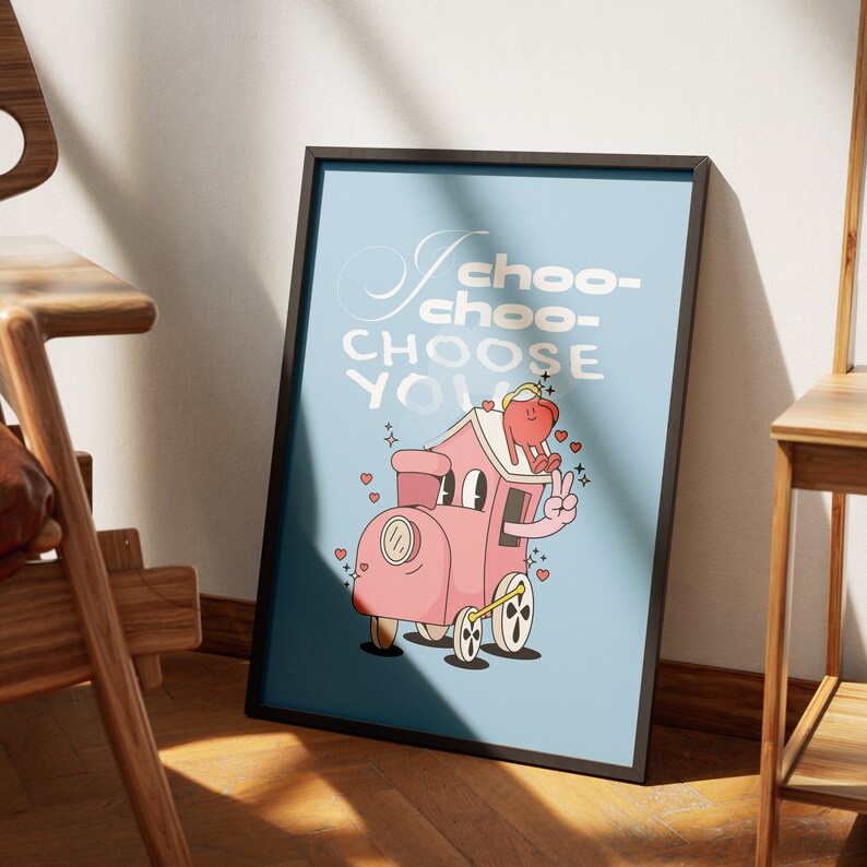 I Choo Choo Choose You Wall Art, Valentines Day Card, Funny Gift for ...