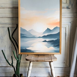 Skandinavisk tystnad - Digital oljemålning av skandinaviskt fjordlandskap bild 3
