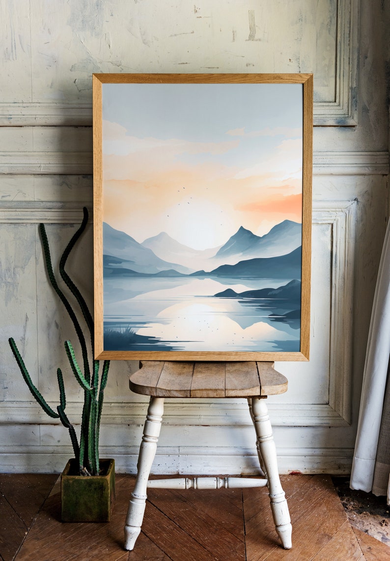 Skandinavisk tystnad - Digital oljemålning av skandinaviskt fjordlandskap bild 3