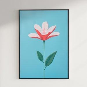 Minimalistische skandinavische Blume Digital Art Print - Digitaler Download