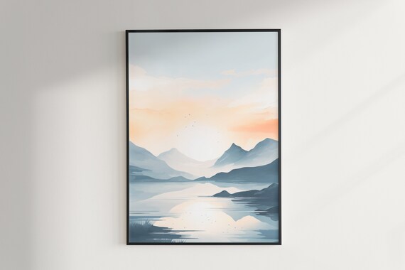 Scandinavian Silence - Digital Oil Painting of Scandinavian Fjord Landscape